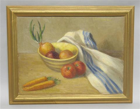 Appraisal: JOSEFA BACKUS AMERICAN - STILL LIFE OF VEGETABLES Oil on