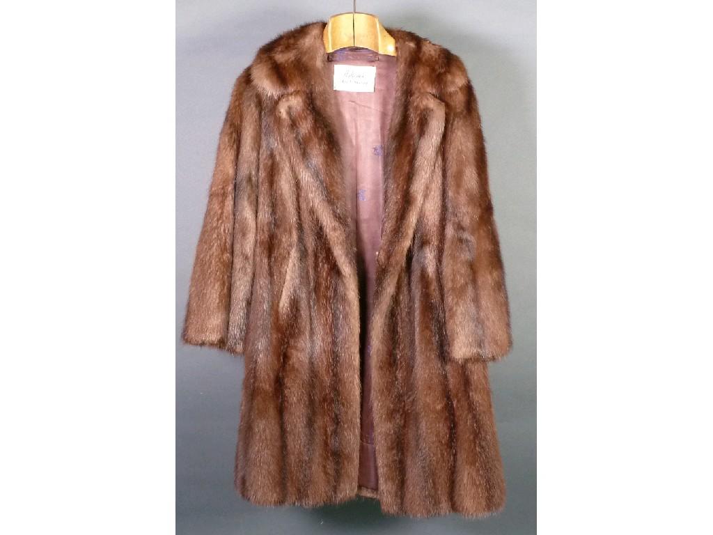 Appraisal: LADY'S BROWN MINK DYED MUSQUASH FULL LENGTH FUR COAT labelled