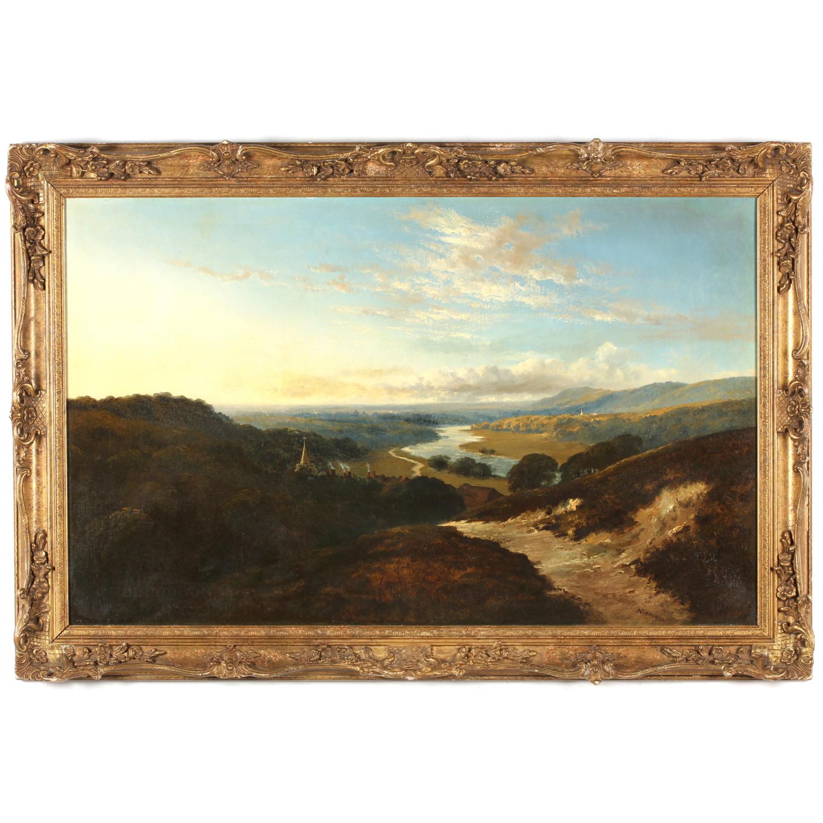 Appraisal: Edward Niemann Br fl - The River Wye oil on