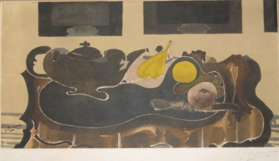 Appraisal: GEORGES BRAQUE after Th i re et Fruits Color collotype