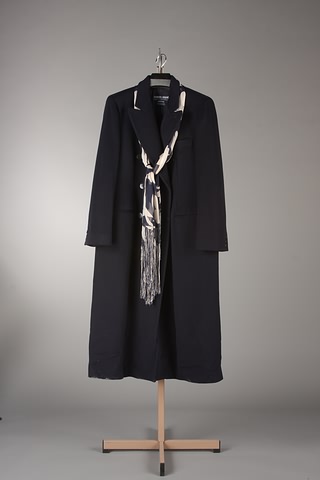 Appraisal: Giorgio Armani full length long navy cashmere coat fully lined