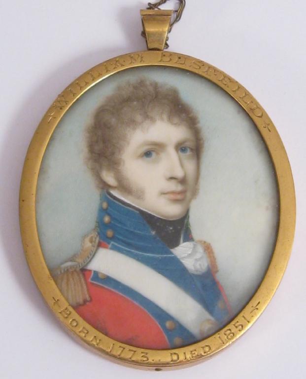 Appraisal: ENGLISH SCHOOL CIRCA Portrait miniature of a Man wearing uniform