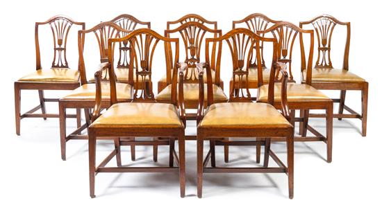 Appraisal: Sale Lot A Set of Ten Hepplewhite Style Mahogany Dining