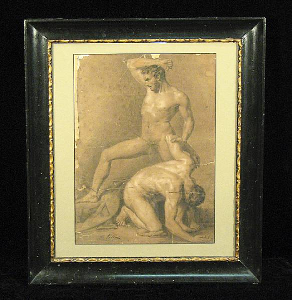 Appraisal: Continental School th th century A study of two male