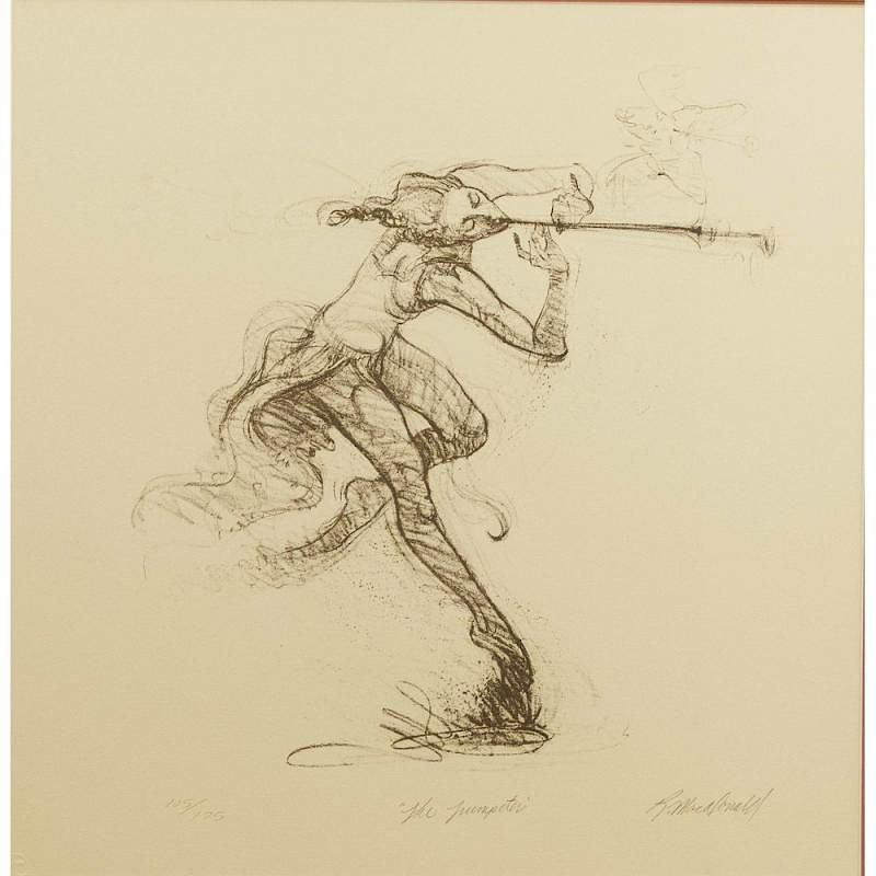 Appraisal: Richard MacDonald b Limited Edition Lithograph - The Trumpeter Framed