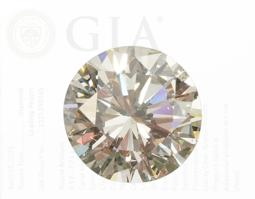 Appraisal: GIA CERTIFIED CT ROUND BRILLIANT DIAMONDRound brilliant ct diamond certified