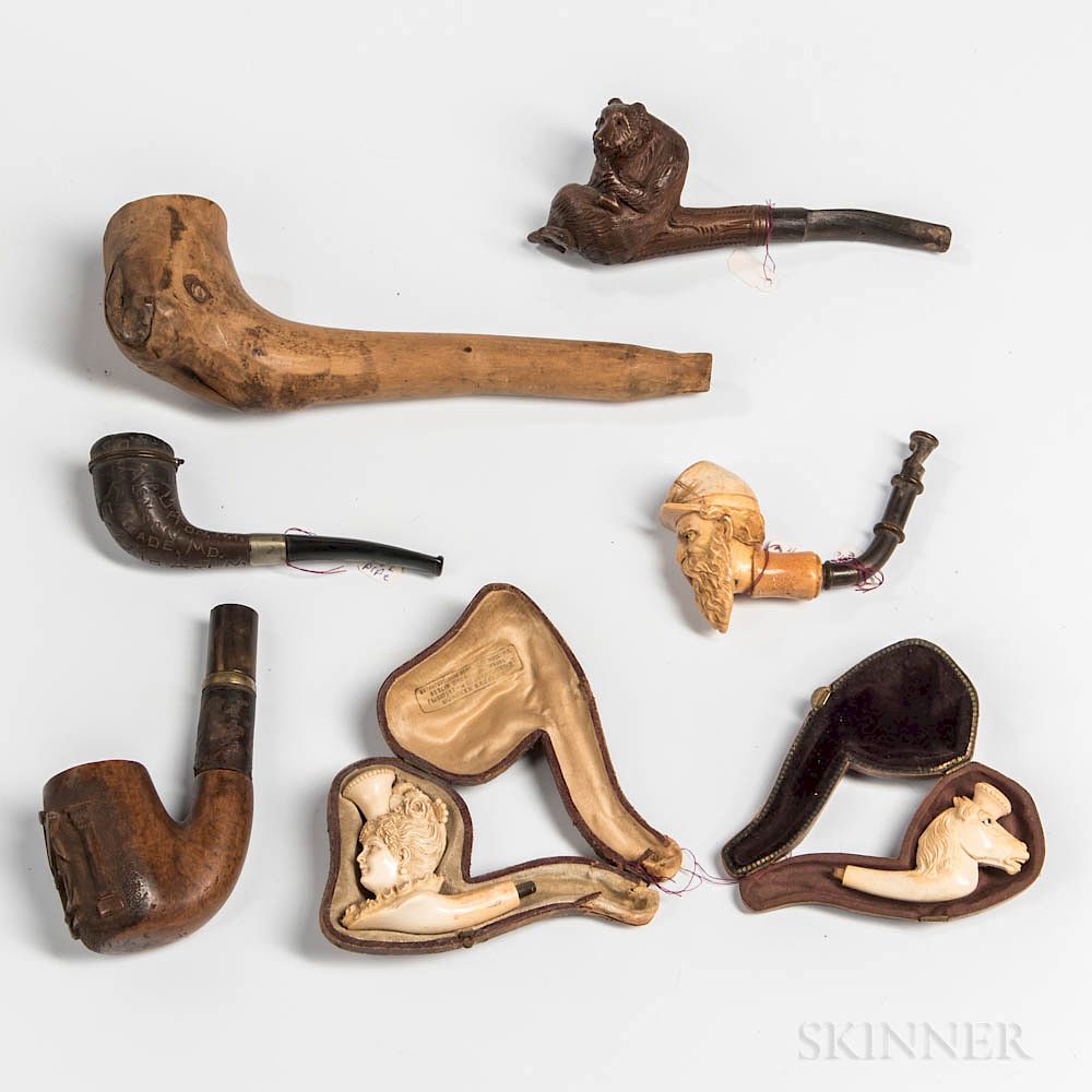 Appraisal: Seven Smoking Pipes Seven Smoking Pipes c th and th