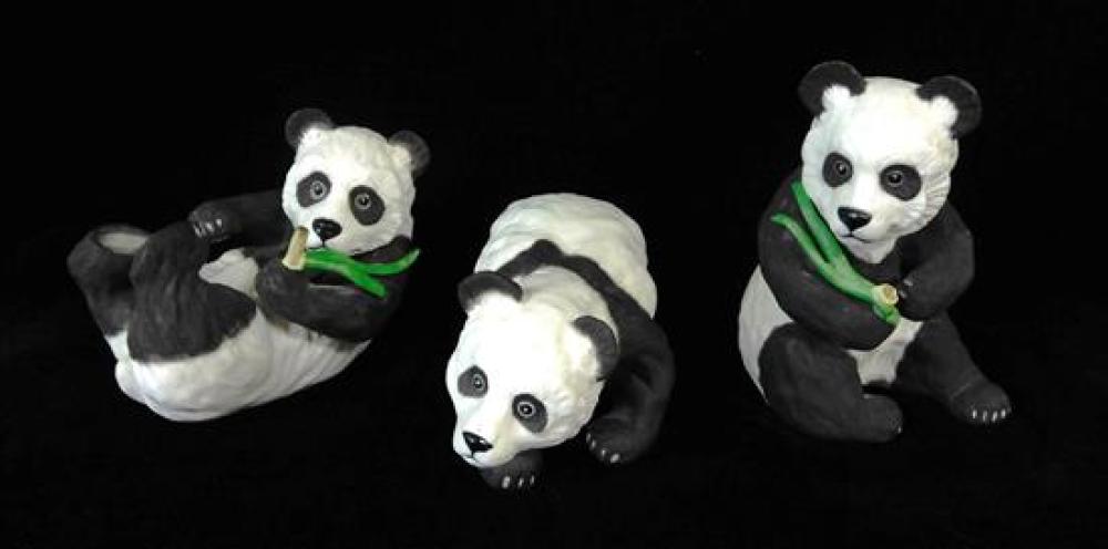 Appraisal: Three Boehm porcelain panda bears polychrome accents all marked on