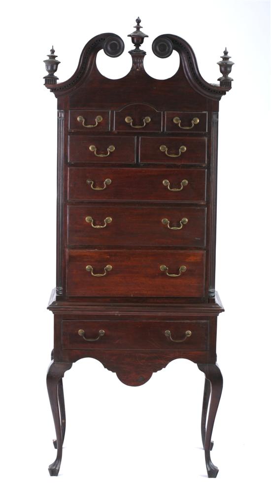 Appraisal: FEDERAL MAHOGANY HIGHBOY th century In two parts Of an