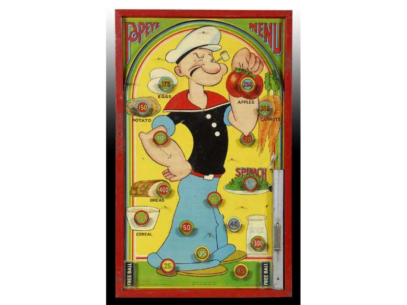 Appraisal: Popeye Menu Game Description '' T x '' W Dated