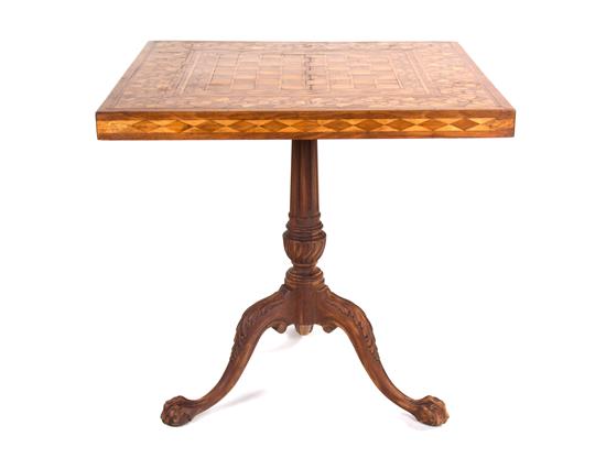 Appraisal: Sale Lot A Georgian Style Parquetry Games Table th century