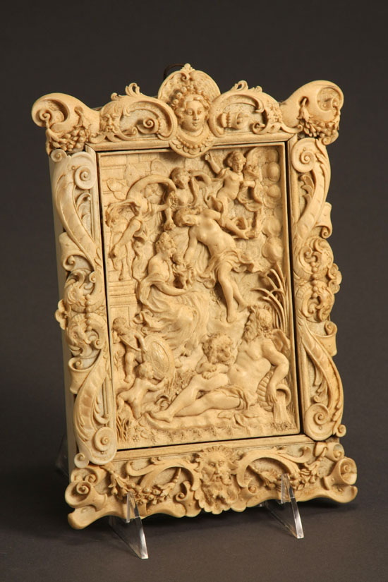 Appraisal: Lot Property from a Virginia Collection German Carved Ivory Plaque