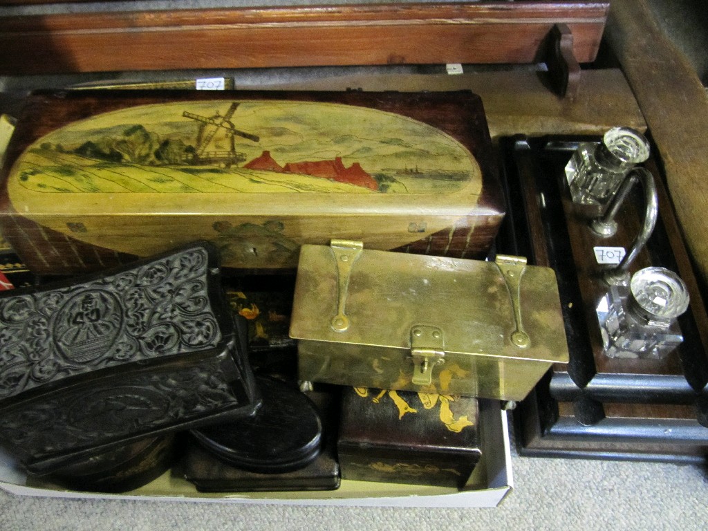 Appraisal: Lot of assorted boxes and a desk set