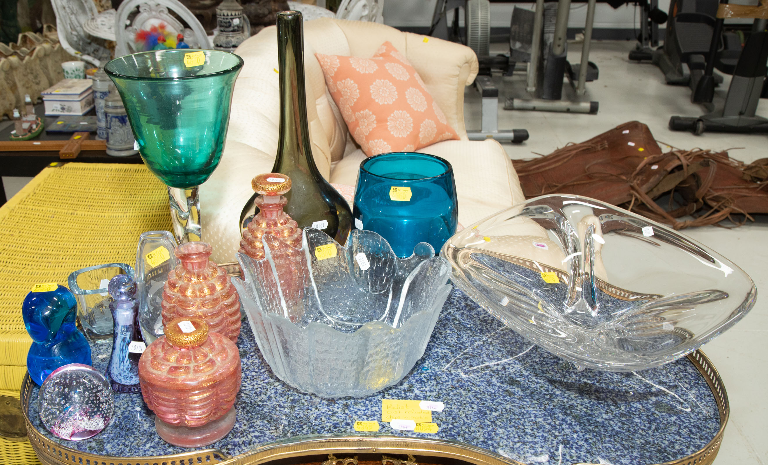 Appraisal: SELECTION OF MID-CENTURY OTHER ART GLASS Including an Orrefors centerpiece