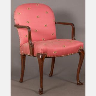 Appraisal: A Georgian Style Mahogany Armchair th Century A Georgian Style