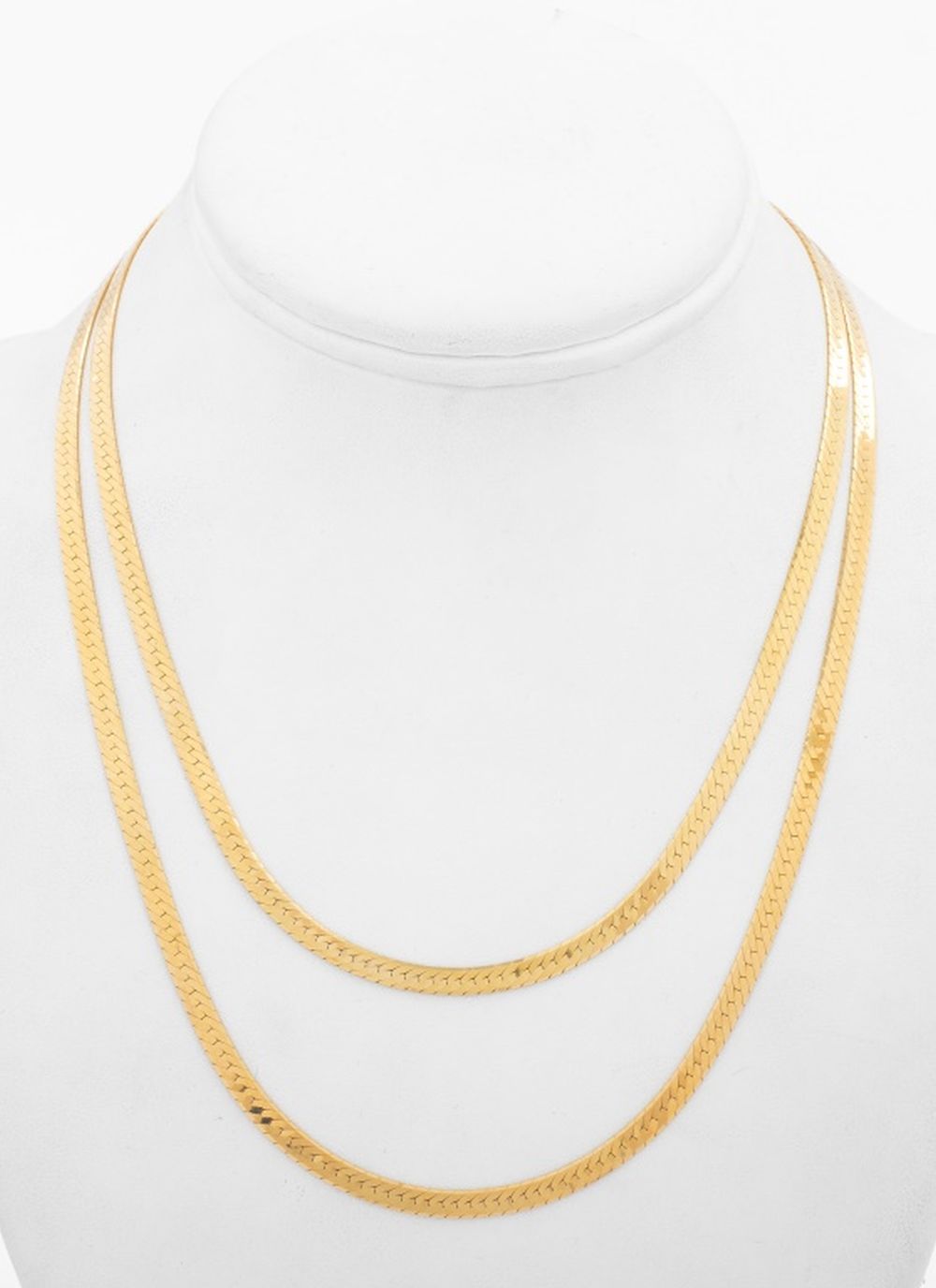 Appraisal: K YELLOW GOLD HERRINGBONE NECKLACE K yellow gold herringbone necklace