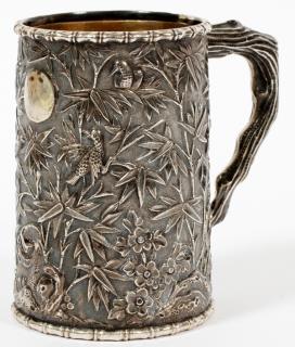 Appraisal: CHINESE EXPORT SILVER MUG H DIA A Chinese export silver