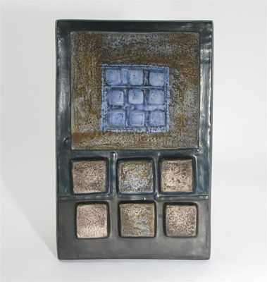 Appraisal: A Troika Pottery Calculator wall plaque by Tina Doubleday modelled