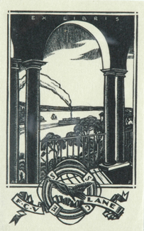 Appraisal: Adrian Feint - Bookplate - F C V Lane wood