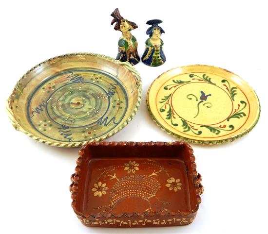 Appraisal: Continental pottery five pieces four pieces from Provence France including