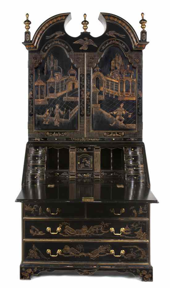 Appraisal: A George II Style Lacquered Secretary Maitland Smith in two