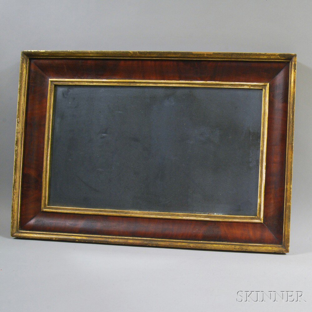 Appraisal: Mahogany Veneer and Gilt Ogee Mirror th century lg wd