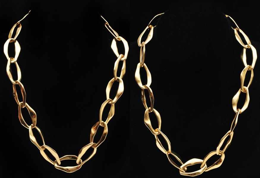 Appraisal: TWO ELSA PERETTI GOLD LINK NECKLACES FOR TIFFANY CO Each