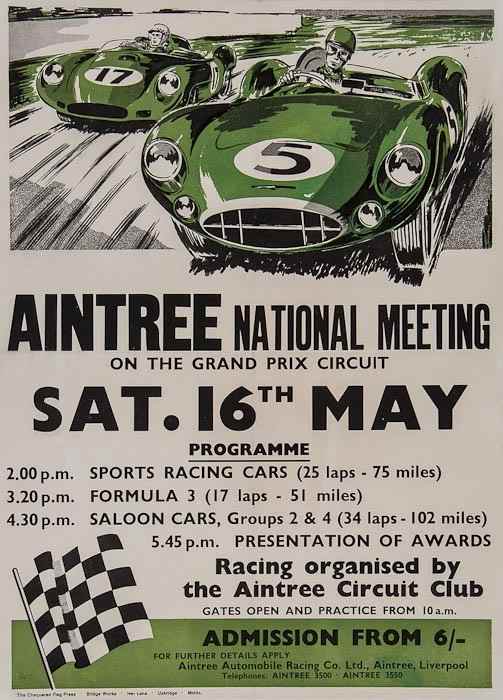 Appraisal: ANONYMOUS AINTREE Aston Martin DBR- offset lithograph in colours backed