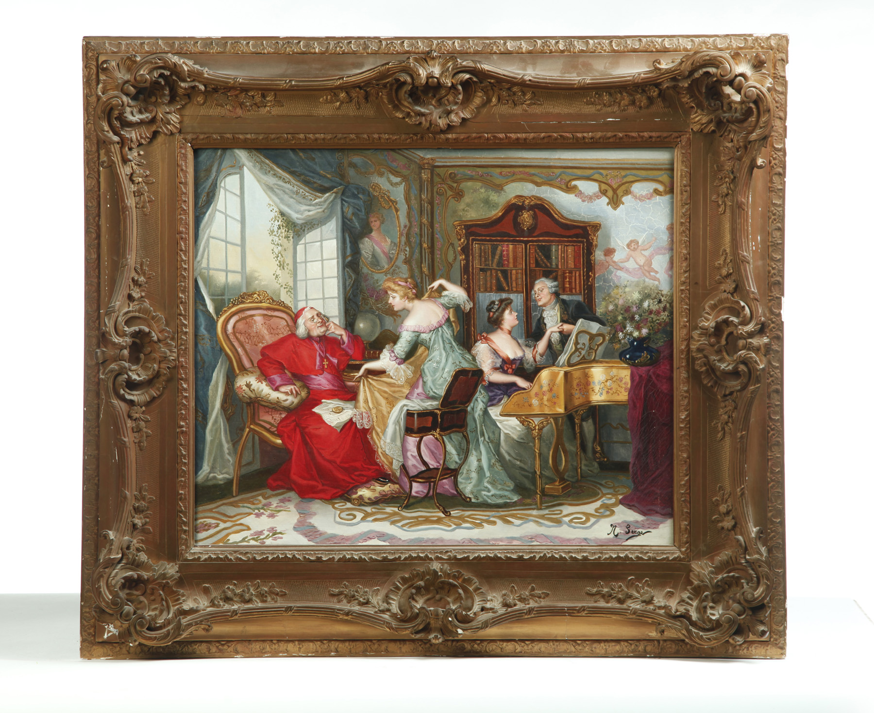 Appraisal: FRAMED OIL ON CANVAS IN THE TH CENTURY-STYLE OF A