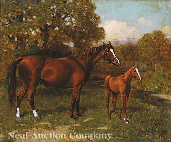 Appraisal: Henry Stull American New York - Mare and Yearling oil