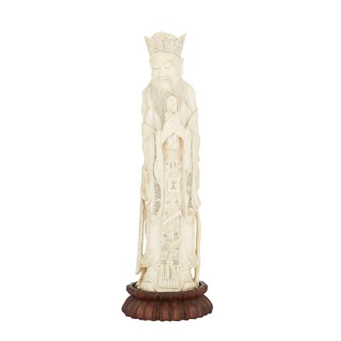 Appraisal: A Chinese Carved Ivory Figure of a Scholar Circa With