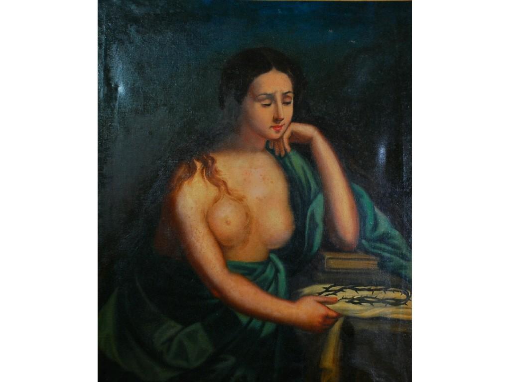 Appraisal: NINETEENTH CENTURY SCHOOLOIL PAINTING ON CANVASHalf length study of a