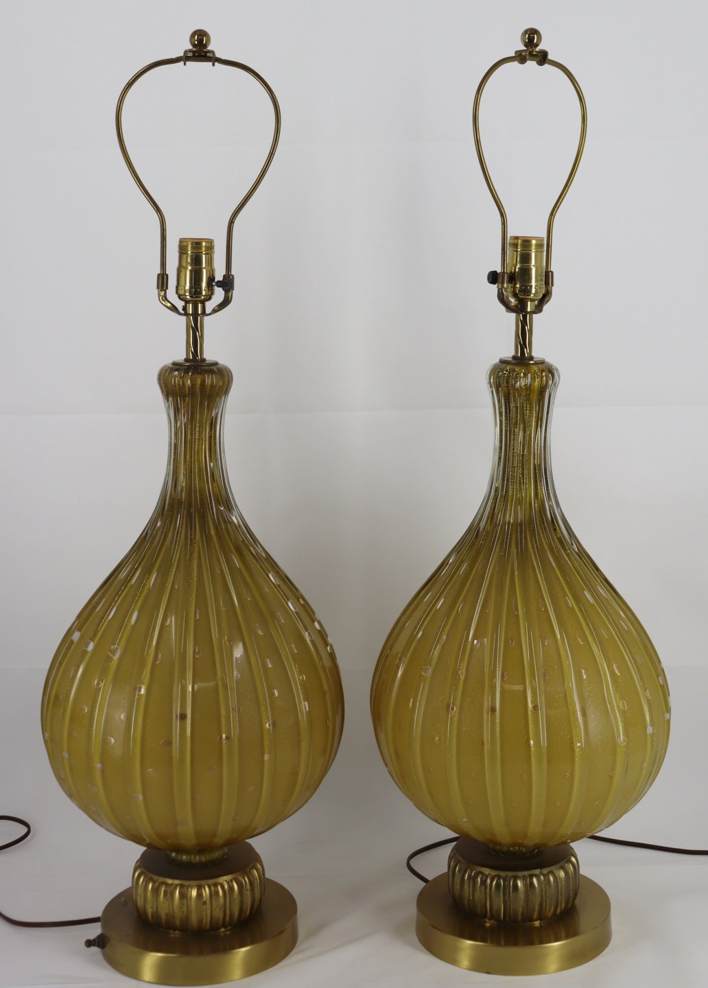 Appraisal: Midcentury Pair Of Murano Glass Lamps Great color shape and