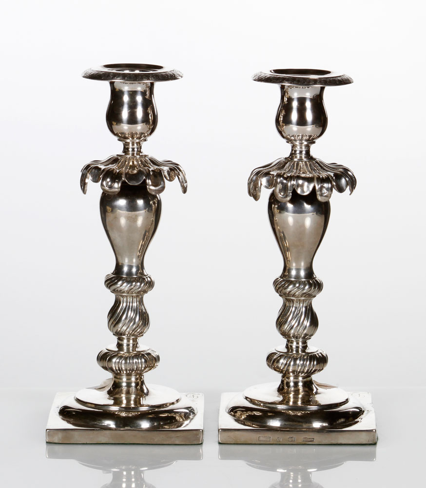 Appraisal: - Pr Polish Klimaszewski Candlesticks Pair of Polish Klimaszewski candlesticks