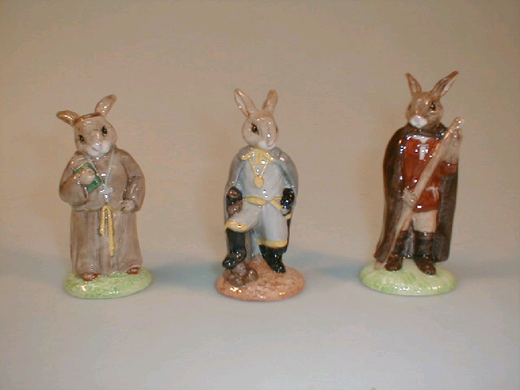 Appraisal: Three Royal Doulton Bunnykins figures - Sheriff of Nottingham DB