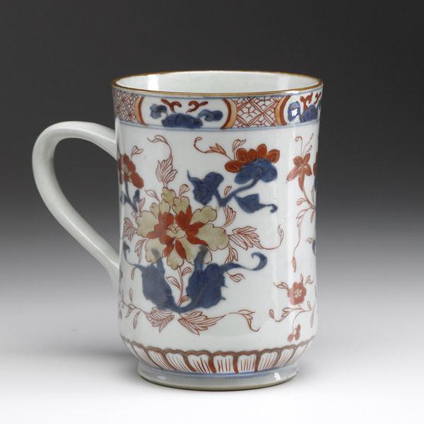 Appraisal: CHINESE EXPORT Cider mug with Imari design ca - x