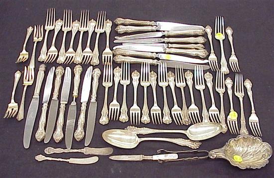 Appraisal: Sterling flatware Dominick Haff Mazarin pattern pat'd monogrammed including nine