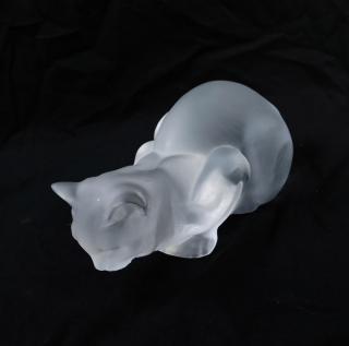 Appraisal: Lalique Cat Sculpture Seated cat sculpture marked Lalique on base