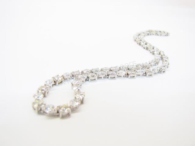 Appraisal: An K white gold lady's diamond Riviera necklace with seventy-six