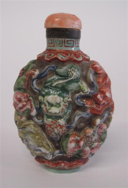 Appraisal: Chinese carved porcelain snuff bottle th th century