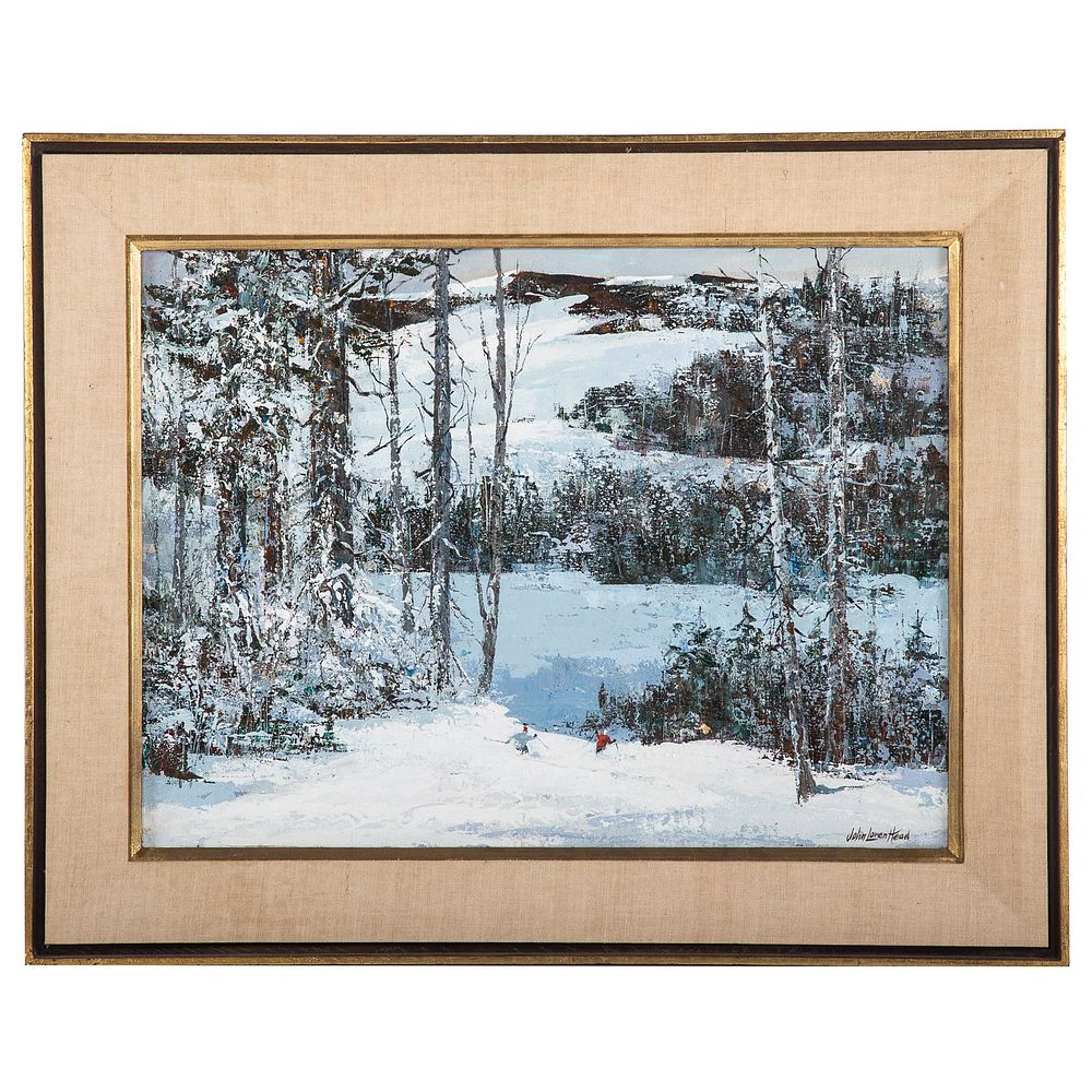 Appraisal: John Loren Head Winter Scene with Skiers oil American -