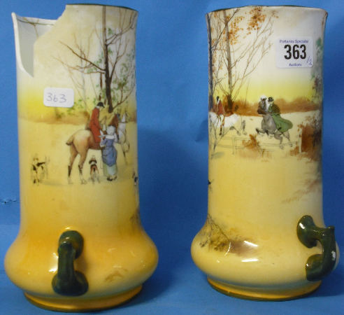 Appraisal: Royal Doulton pair two handled Vases Coaching Series D one