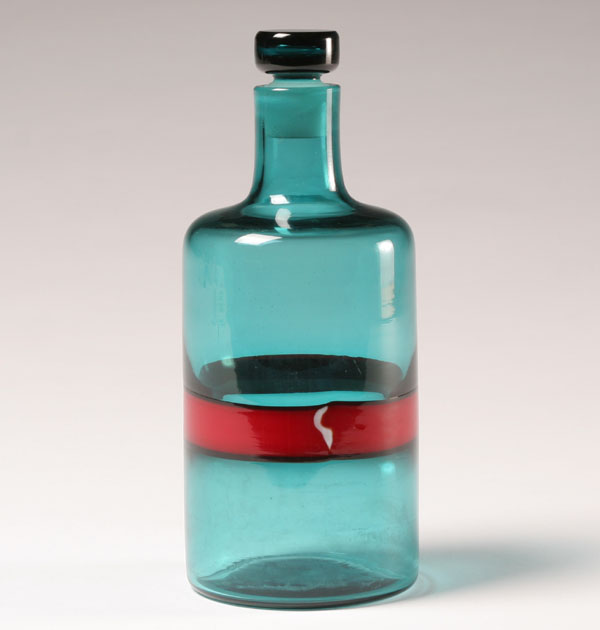 Appraisal: Venini e C Fasce glass bottle designed by Fulvio Bianconi