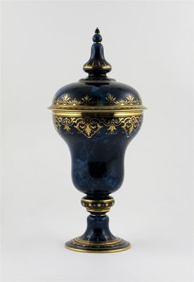 Appraisal: A S vres vase and cover of inverted pear shape