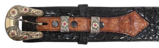 Appraisal: Custom made western belt and ranger buckle set pc handmade