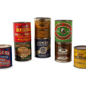 Appraisal: A Group of Eight Salted Peanut Tins comprising of a