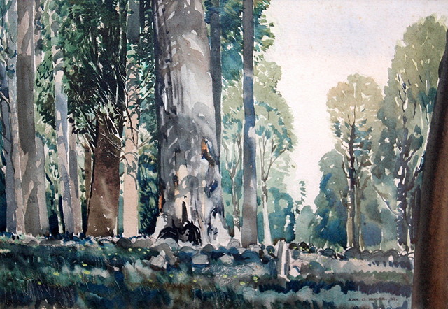 Appraisal: JOHN DRUMMOND MCPHERSON MOORE - A wooded glade signed and