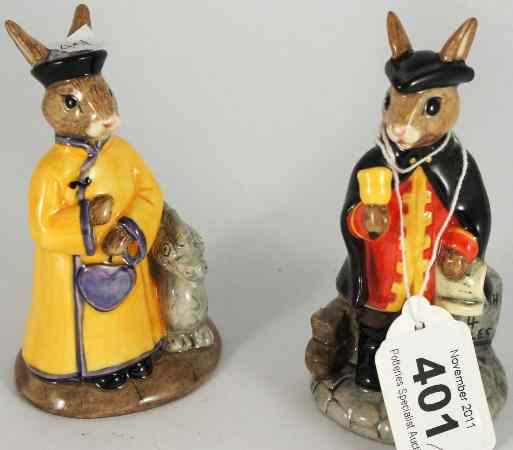 Appraisal: Royal Doulton Bunnykins Figures Town Crier DB and Mandarin DB