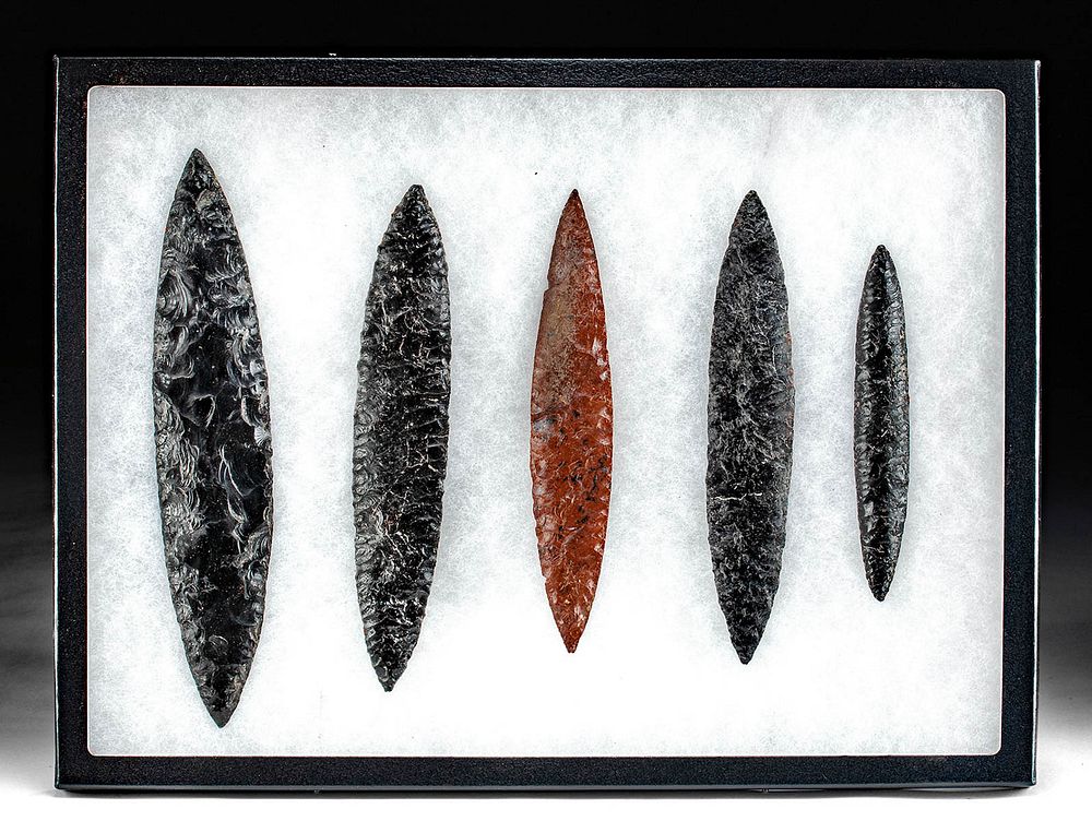 Appraisal: Lot of Colima Obsidian Spearheads Pre-Columbian West Mexico Colima ca