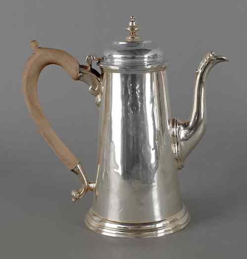 Appraisal: English silver coffee pot ca - bearing the touch of